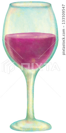 Illustration of wine being poured into a glass 133509547