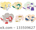 Various people cooking with frying pans People enjoying cooking series 133509627