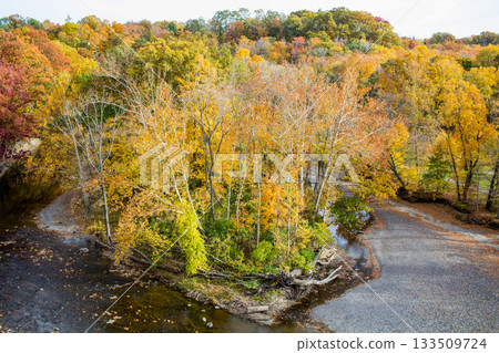 River Island in Vibrant Autumn 133509724