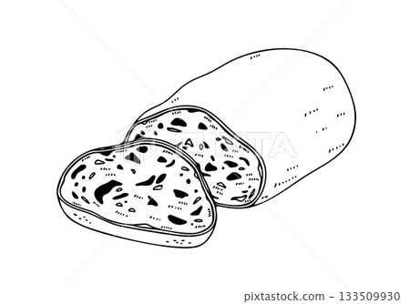 A simple line drawing of a stollen 133509930