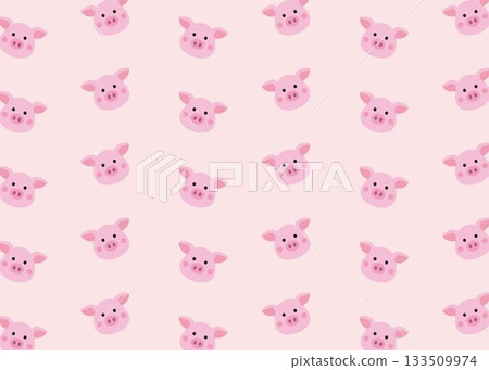 Cute pig pattern background illustration 133509974