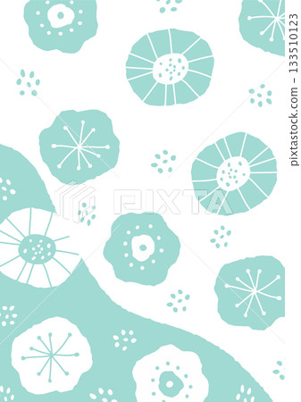Scandinavian mint green floral background Scandinavian mint green floral background 133510123
