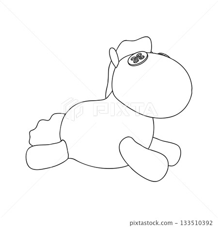 Outline for Coloring of Horse Plush Cute and Funny Toy. Vector Illustration. Outline for Coloring of Horse Plush Cute and Funny Toy. Vector Illustration. 133510392