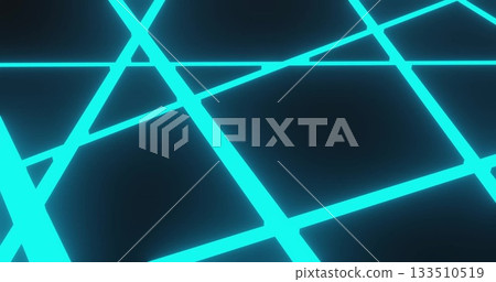 Forming abstract network grid in virtual graphic environment, showcasing glowing turquoise lines Forming abstract network grid in virtual graphic environment, showcasing glowing turquoise lines 133510519