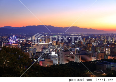 [Ehime Prefecture] Night view of Matsuyama City from Matsuyama Castle 133510566