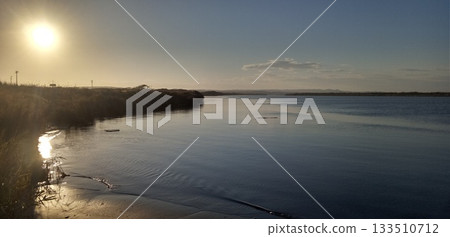 Dusk lake surface 133510712