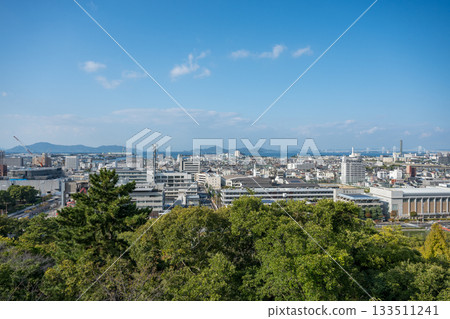 View of the cityscape from Marugame Castle's main tower 133511241