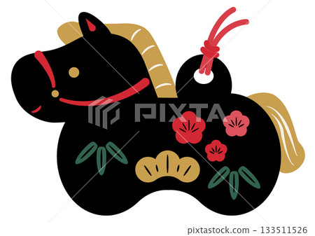 Black horse zodiac ornament 133511526