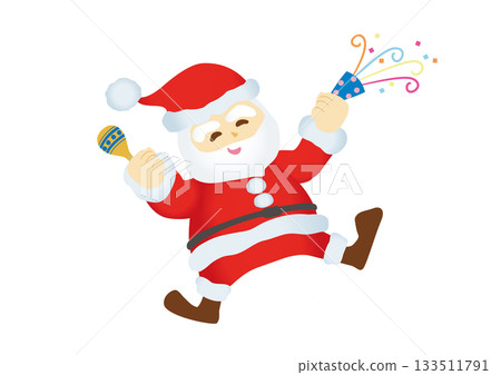 Illustration of Santa Claus having fun 133511791
