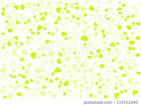 心形圖案背景 黃綠色三色邊框和純色心形 133512040
