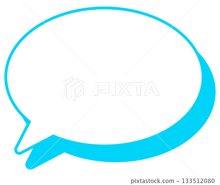 Simple colored line speech bubble, round shape 133512080