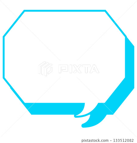 Simple color line speech bubble - octagonal shape with corners 133512082