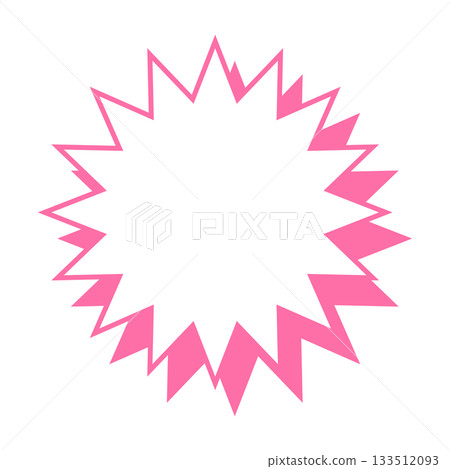 Simple colored line speech bubble with jagged shape Simple colored line speech bubble with jagged shape 133512093