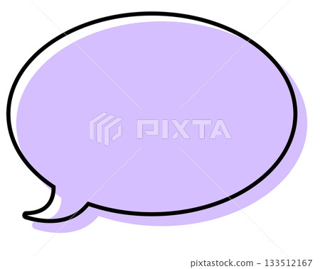 Simple speech bubble with misaligned lines - round Simple speech bubble with misaligned lines - round 133512167