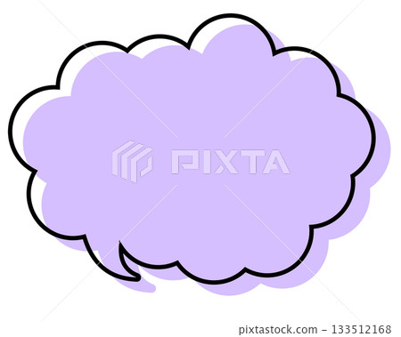 A simple speech bubble with misaligned lines and a rounded cloud shape A simple speech bubble with misaligned lines and a rounded cloud shape 133512168
