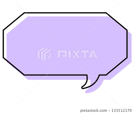 A simple, misaligned speech bubble in a long, octagonal shape A simple, misaligned speech bubble in a long, octagonal shape 133512170