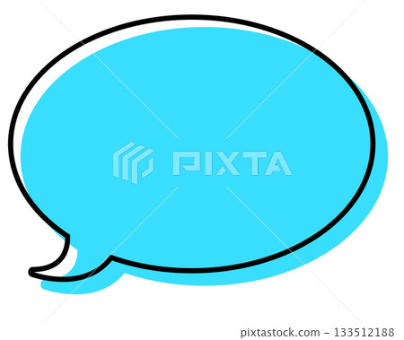 Simple speech bubble with misaligned lines - round Simple speech bubble with misaligned lines - round 133512188