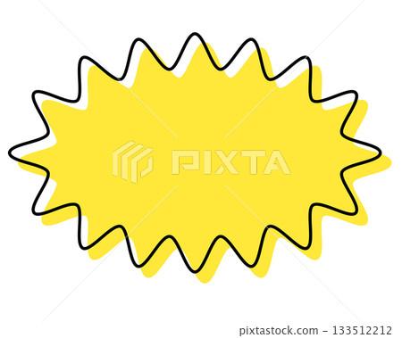 A simple speech bubble with misaligned lines, a long, rounded, jagged shape A simple speech bubble with misaligned lines, a long, rounded, jagged shape 133512212
