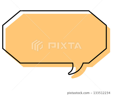 A simple, misaligned speech bubble in a long, octagonal shape A simple, misaligned speech bubble in a long, octagonal shape 133512234