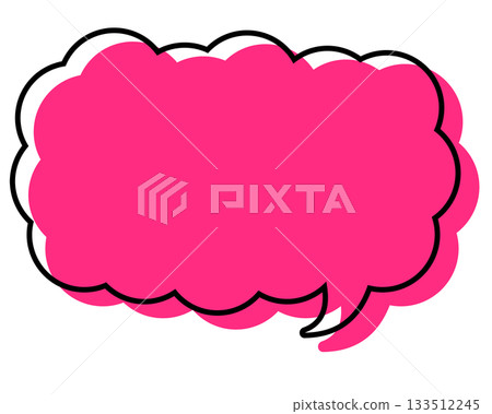 A simple speech bubble with misaligned lines, a long, thin cloud shape A simple speech bubble with misaligned lines, a long, thin cloud shape 133512245