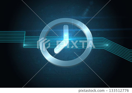 Clock on technical background 133512776