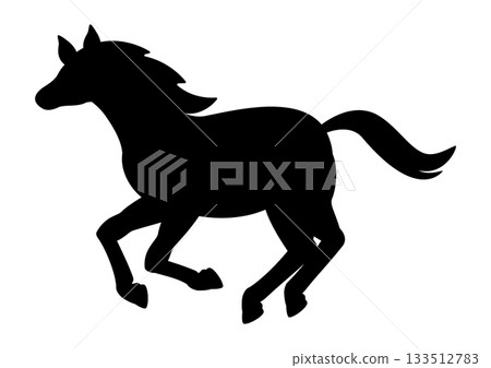 Running horse silhouette (vector illustration) 133512783