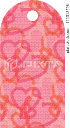 Heart shapes on label against white background Heart shapes on label against white background 133512798