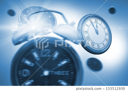 Graphic image of alarm and wall clocks Graphic image of alarm and wall clocks 133512930