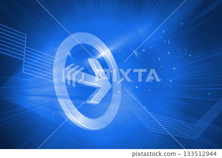 Digitally generated arrow pointing to the right 133512944