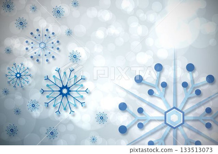 Blue snowflake pattern on twinkling lights Blue snowflake pattern on twinkling lights 133513073
