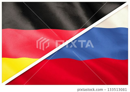 Close-up of German and Russian flags Close-up of German and Russian flags 133513081