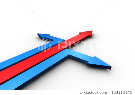 Red and blue arrows pointing Red and blue arrows pointing 133513146