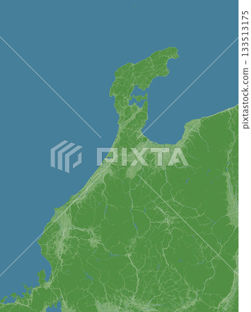 日本北陸地區的衛星照片風格插圖 133513175