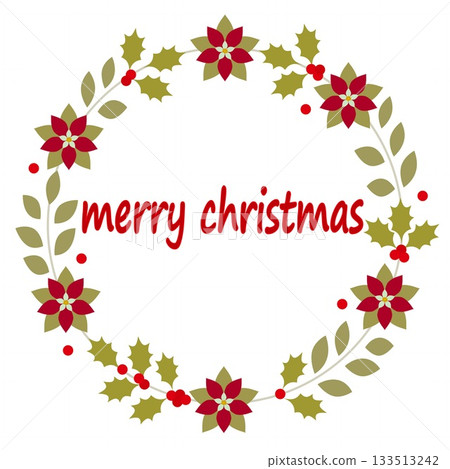Merry Christmas Merry Christmas Christmas wreath white background 133513242