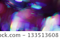 Gradient bokeh reflection. Shimmering glow. Purple blue circle sparks mixing on black background. Colorful art beam abstract texture. 133513608