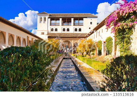 Spectacular views of the Alhambra, a World Heritage Site in Granada 133513616