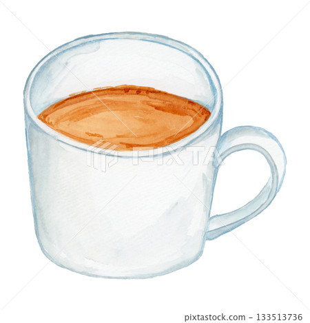 白色馬克杯中手繪水彩可可 133513736