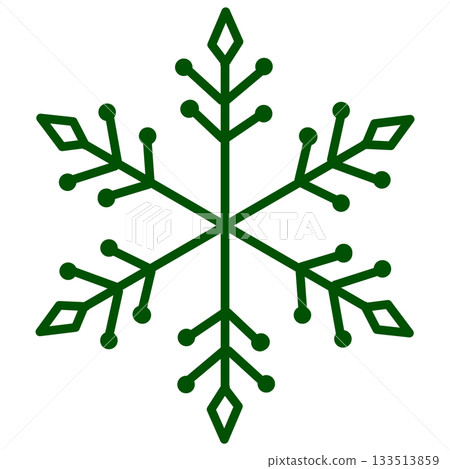 A cute illustration of a simple green snowflake A cute illustration of a simple green snowflake 133513859