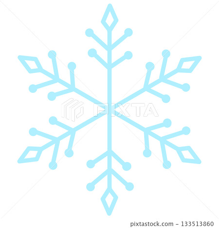 一幅可愛的淺藍色雪花插圖 一幅可愛的淺藍色雪花插圖 133513860