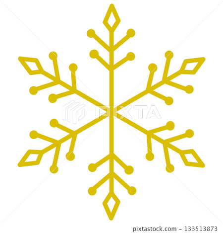 A cute illustration of a simple yellow snowflake 133513873