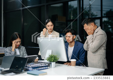 Group of Asian business meeting in planning design in creative business discussing work 133513881