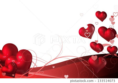 Digitally generated Valentines heart design 133514073