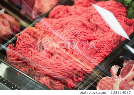 Close-up of meat in containers 133514087
