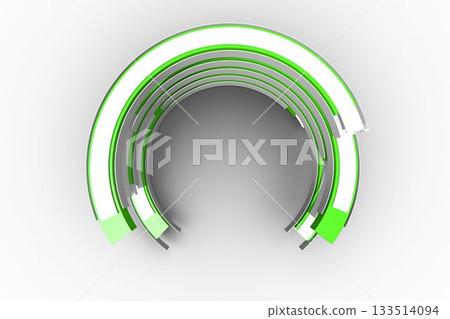 Green and white curved structure 133514094