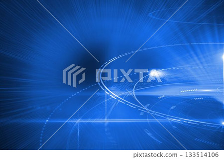 Digitally generated futuristic shiny circles 133514106