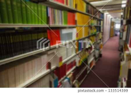 Books in bookshelf at libraray Books in bookshelf at libraray 133514399