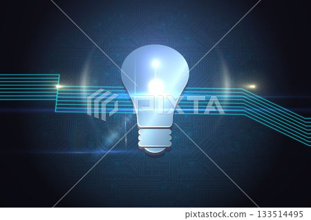 Shiny light bulb on black background 133514495