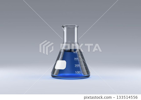 Concial flask with chemical solution Concial flask with chemical solution 133514556