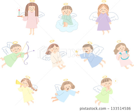 可愛的天使插畫集 133514586