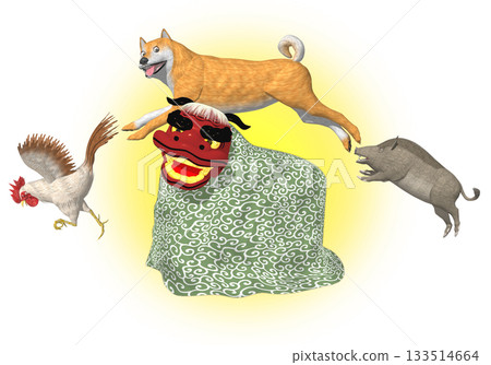 New Year's Greetings Year of the Dog Always Happy Twelve Lives 133514664